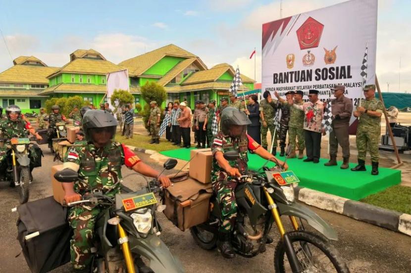 TNI Salurkan 1.800 Paket Bantuan Sosial untuk Warga Perbatasan RI-Malaysia di Malinau